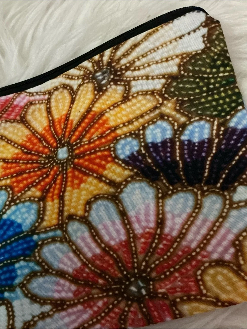 Colorful floral makeup/cosmetics and multi purpose bag